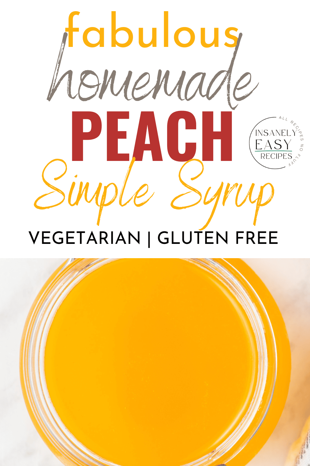 pinterest image of peach simple syrup