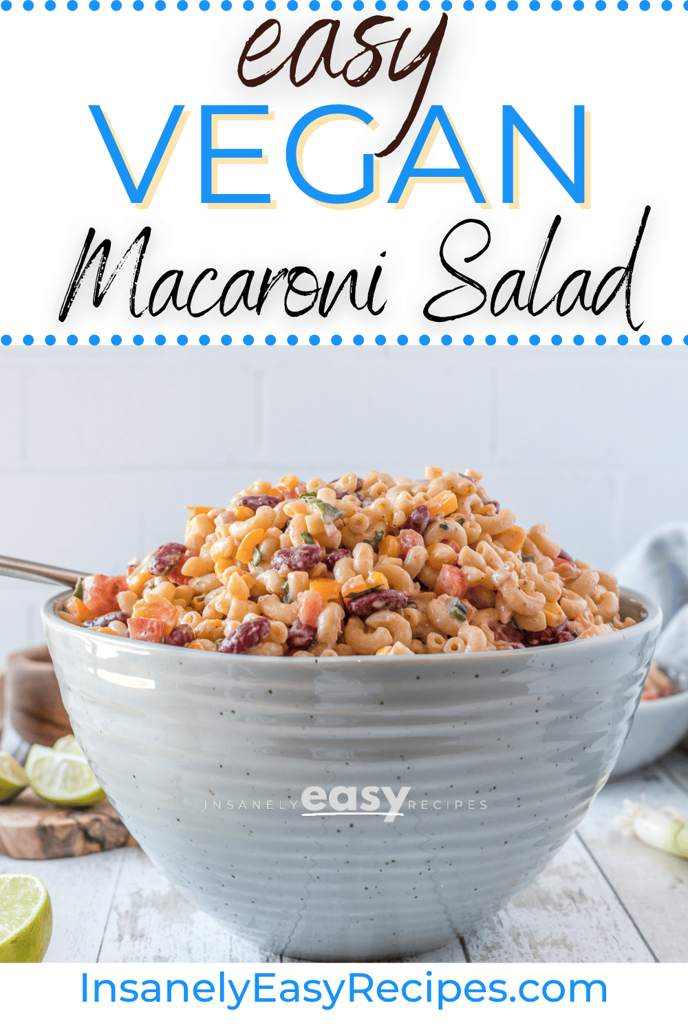 Pinterest photo of Vegan Maraconi Salad