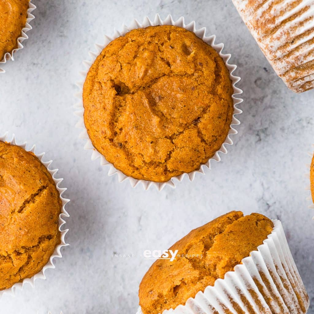 Closeup photo of multiple Vegan Pumpkin Muffins