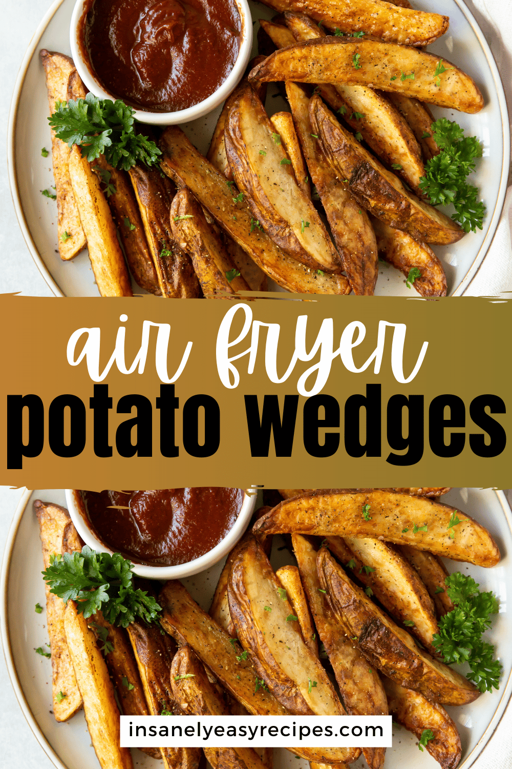Pinterest collage of photos of Air Fryer Potato Wedge