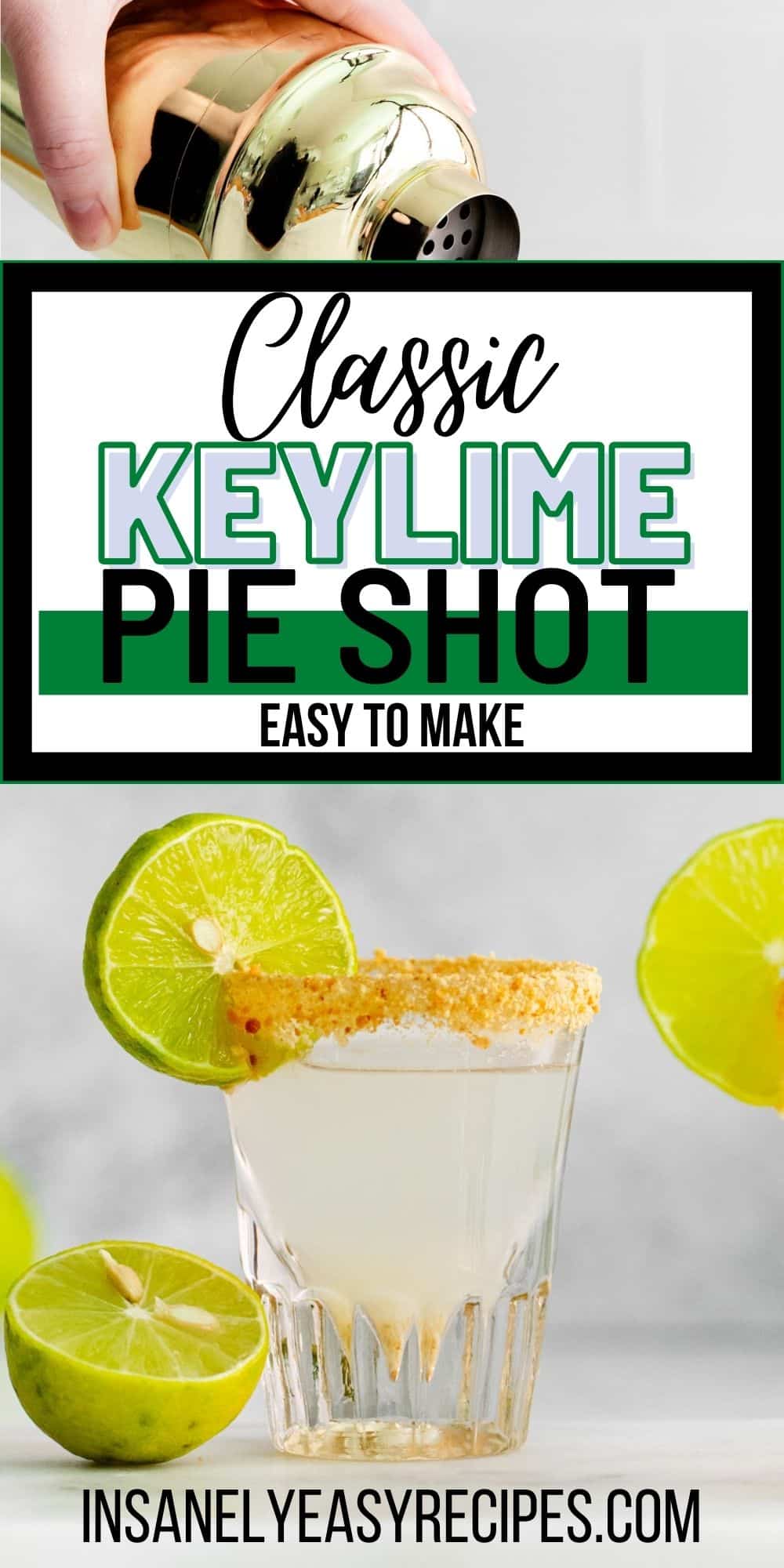 pinterest pin collage photo for a key lime pie shot