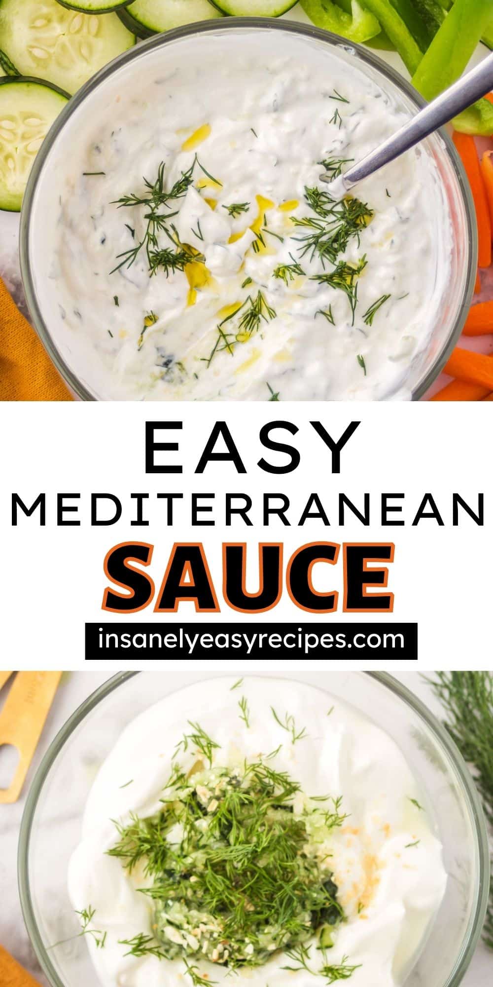 pinterest pin collage for Mediterranean sauce