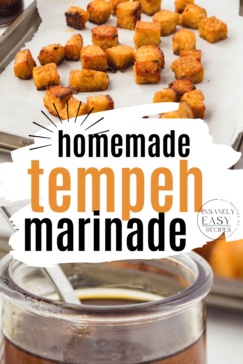 Pinterest collage of photos for Tempeh Marinade.