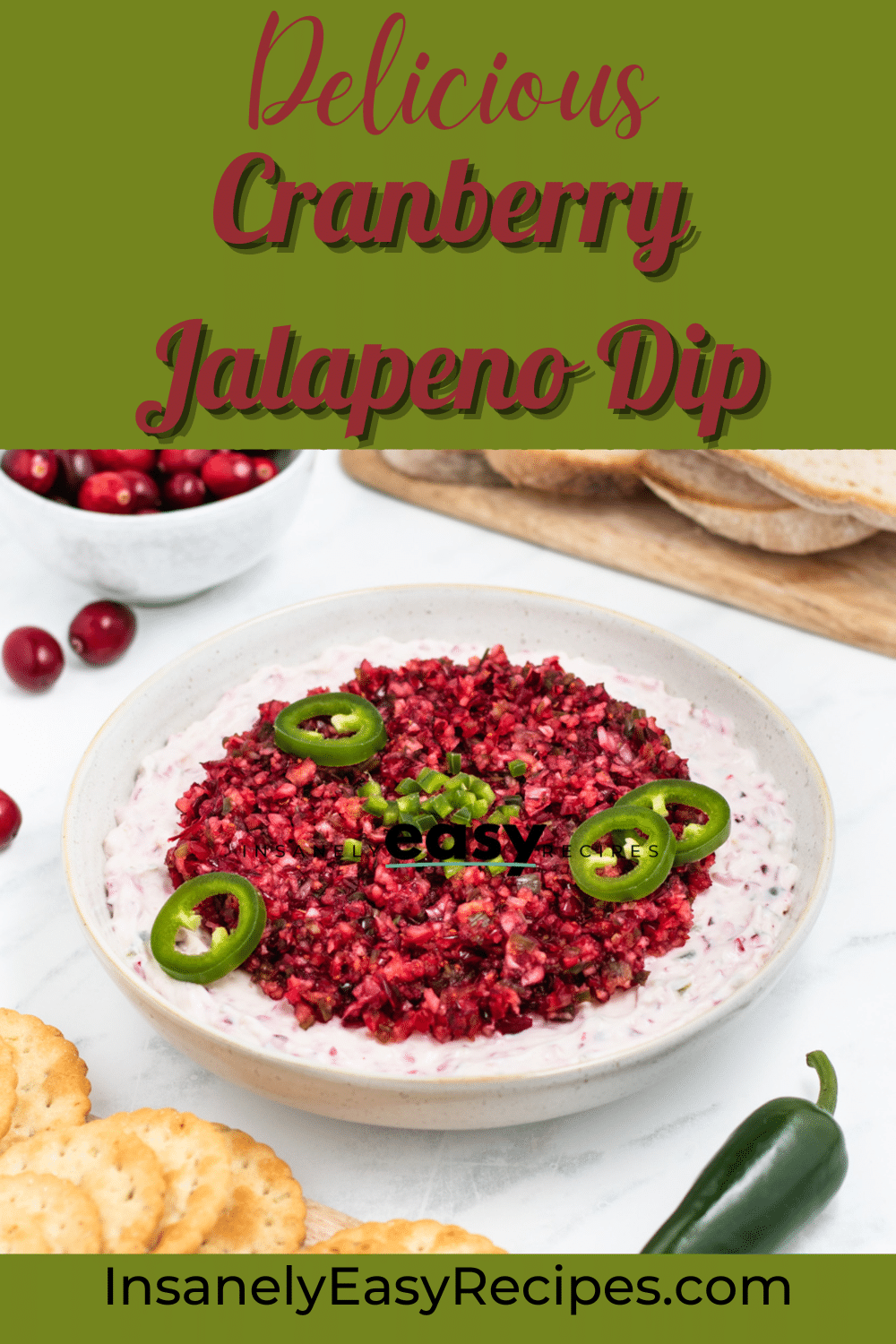 Pinterest photo of Cranberry Jalapeno Dip. 